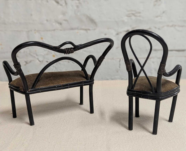 Thonet Style Victorian Dollhouse Set, Settee & Armchair LSBJ