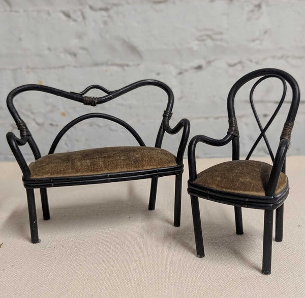 Thonet Style Victorian Dollhouse Set, Settee & Armchair LSBJ