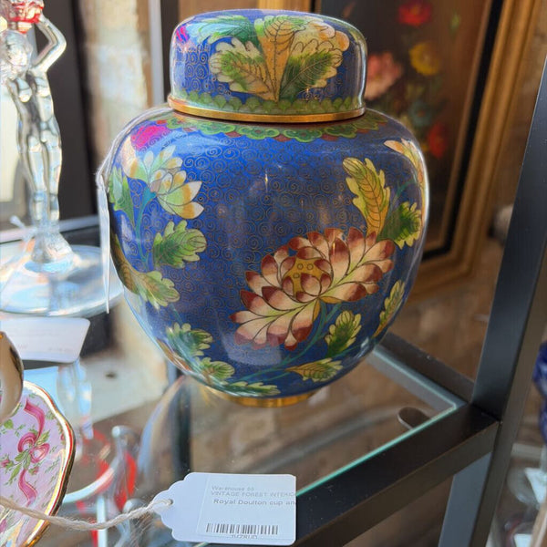Vintage Chinese Cloisonne Ginger jar 6.75 inch