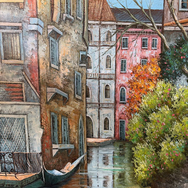 Venice in the afternoon, very well done oil on canvas-signed for pick up only approx 30x22