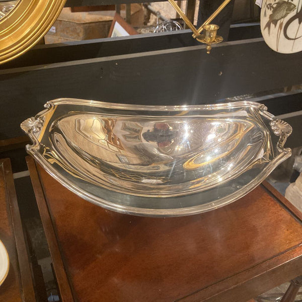 vintage silverplate footed bowl shell motif