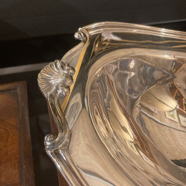 vintage silverplate footed bowl shell motif