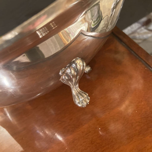 vintage silverplate footed bowl shell motif