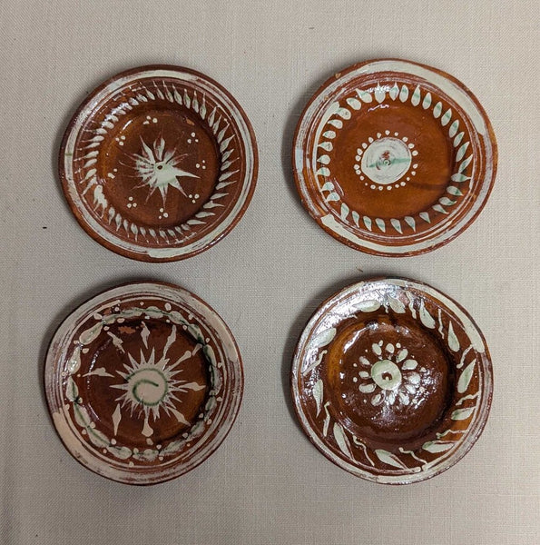 Mexican Redware Chocolate Cup & Saucer, Set of 4 LSBJ