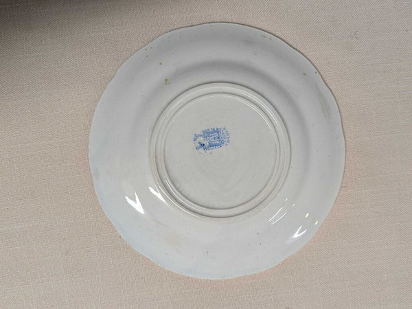 Antique French Talking Plate Transferware - Poodle Scene c. 1890 LSBJ