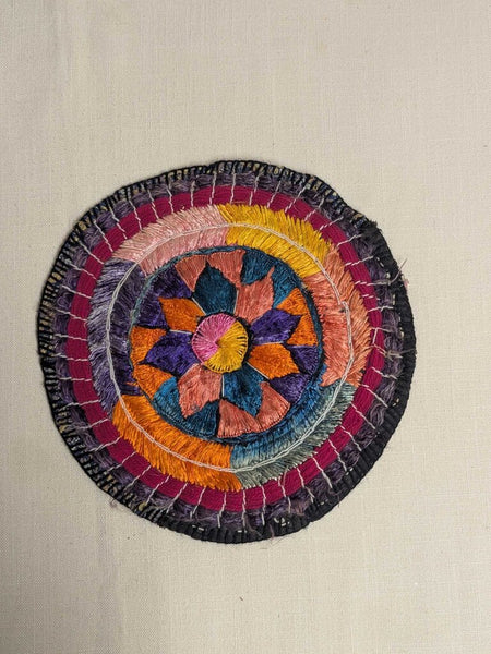 Vintage Handwoven Textile (10.5") Bohemian Fiber Art - c. 1970 LSBJ