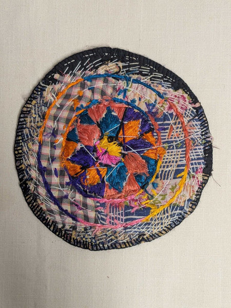 Vintage Handwoven Textile (10.5") Bohemian Fiber Art - c. 1970 LSBJ