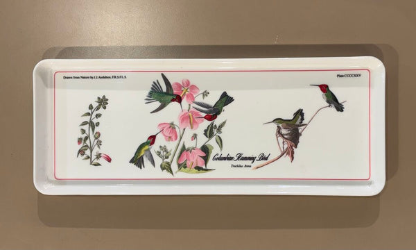 DESIGN IMPORTS VINTAGE TRAY FEATURING A JOHN JAMES AUDUBON HUMMING BIRD PRINT- MADE IN ITALY |