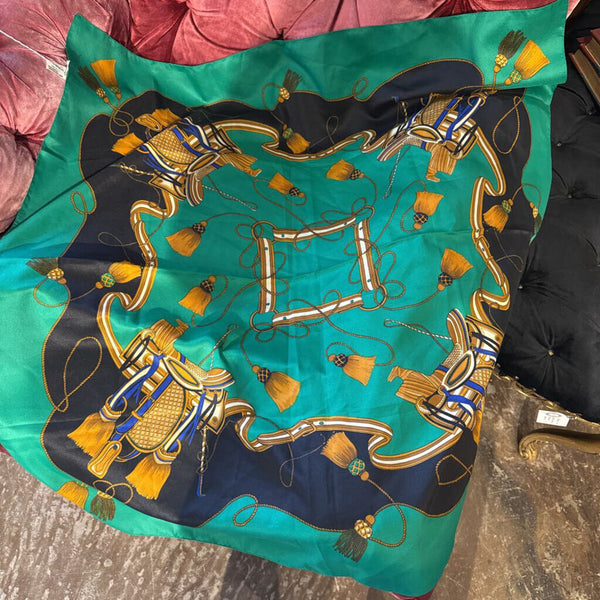 Green Equestrian Scarf Italy
