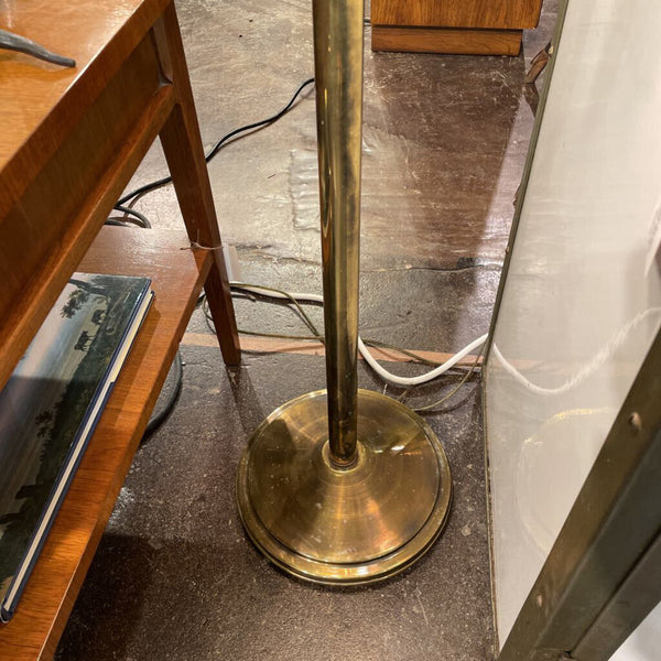Brass Floor Lamp w/ Double Pull Chain and Cream Shade IN STORE PICK UP ONLY