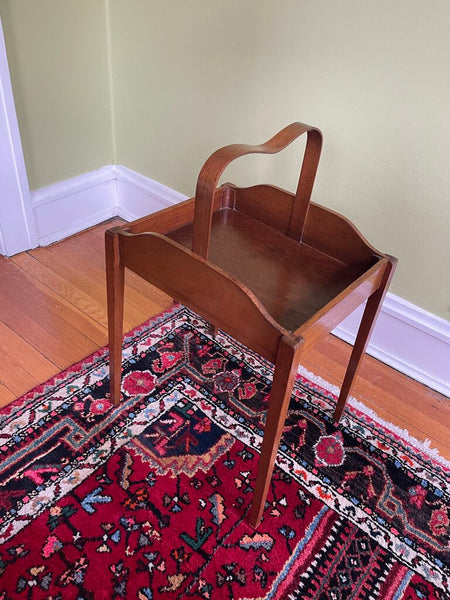 Small Handled Wood Table/ Butlers Tray Table 15.5 in x 13 in x 26in (to top handle) IN STORE PICK UP ONLY