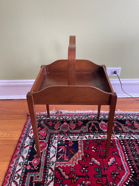 Small Handled Wood Table/ Butlers Tray Table 15.5 in x 13 in x 26in (to top handle) IN STORE PICK UP ONLY