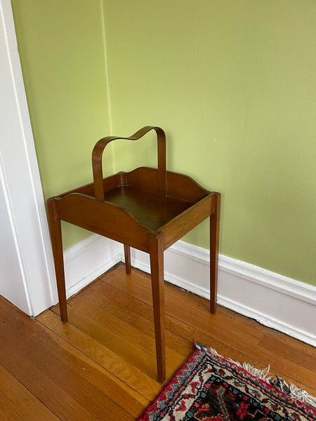 Small Handled Wood Table/ Butlers Tray Table 15.5 in x 13 in x 26in (to top handle) IN STORE PICK UP ONLY