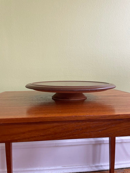 Brown Painted Wood Lazy Susan 11in