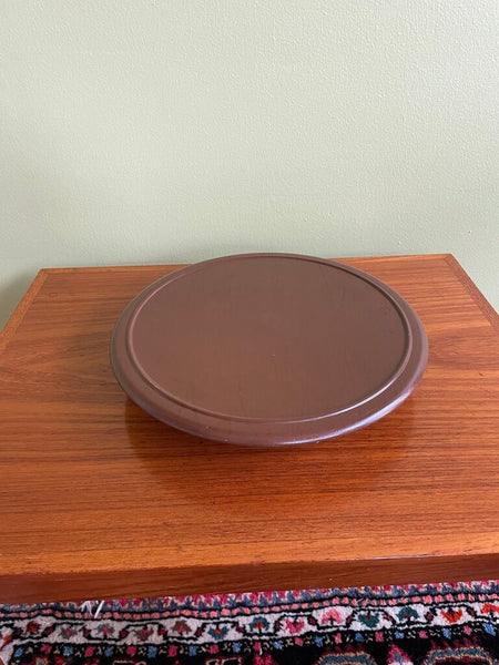 Brown Painted Wood Lazy Susan 11in