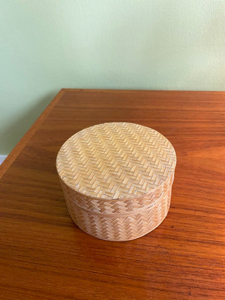 Woven Bamboo Storage Box Round