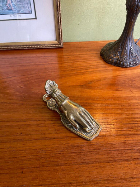 Victorian Brass Hand Memo clip