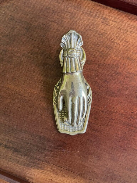 Victorian Brass Hand Memo clip