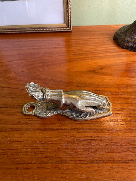 Victorian Brass Hand Memo clip