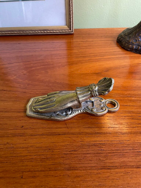 Victorian Brass Hand Memo clip