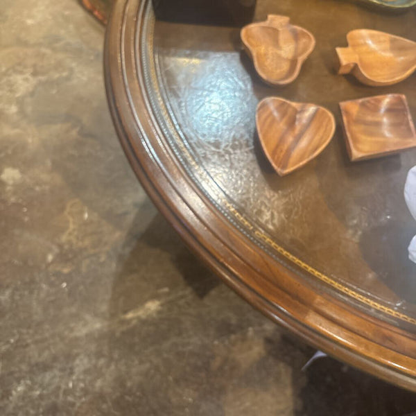 Large Wood Coffee Table with square base ...in store pick up only 38 round by 17 high