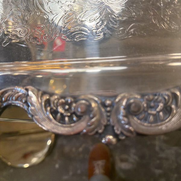 Silver plated square tray art deco style