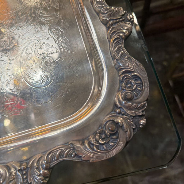 Silver plated square tray art deco style