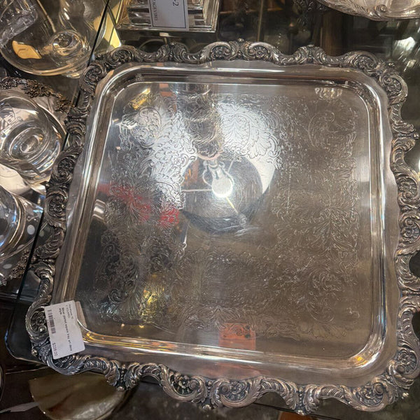 Silver plated square tray art deco style