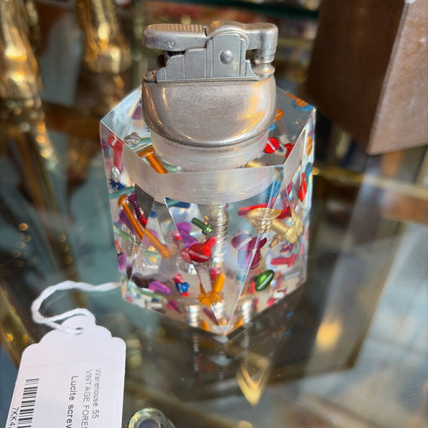 Lucite screws table lighter