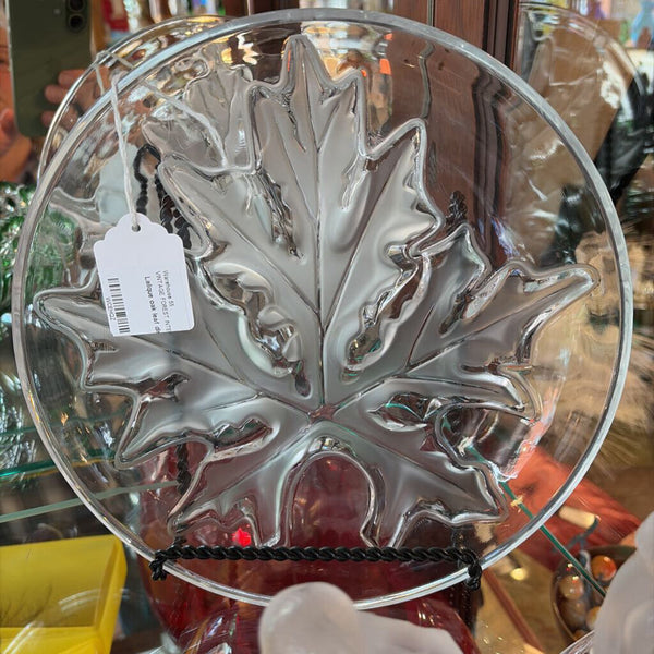 Lalique oak leaf dish-signed