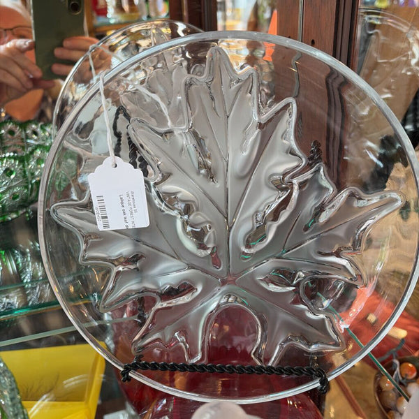 Lalique oak leaf dish-signed