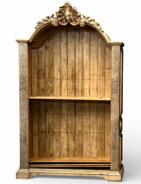 LARGE CARVED PINE BOOK CASE 62W 15D 107 TALL IN STORE PICK UP