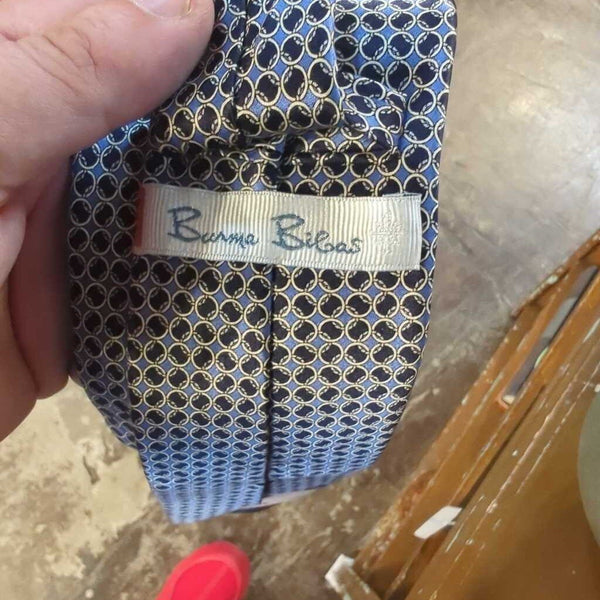 Vintage Blue Burma Bibas Silk Tie LSBJ 3.26