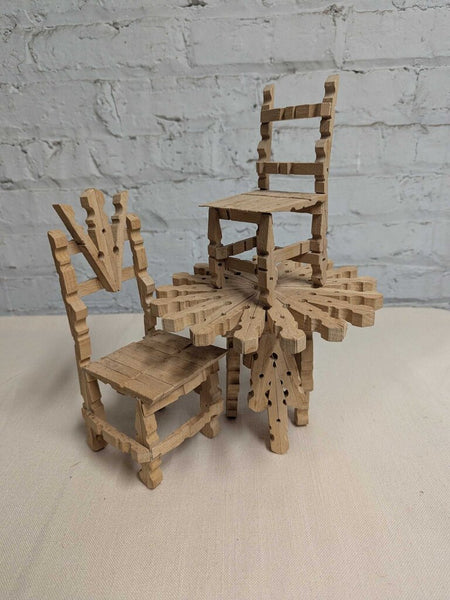 Folk Art/ Tamp Art Inspired Clothespin Chair Large LSBJ 3.26