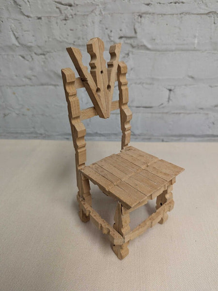 Folk Art/ Tamp Art Inspired Clothespin Chair Large LSBJ 3.26