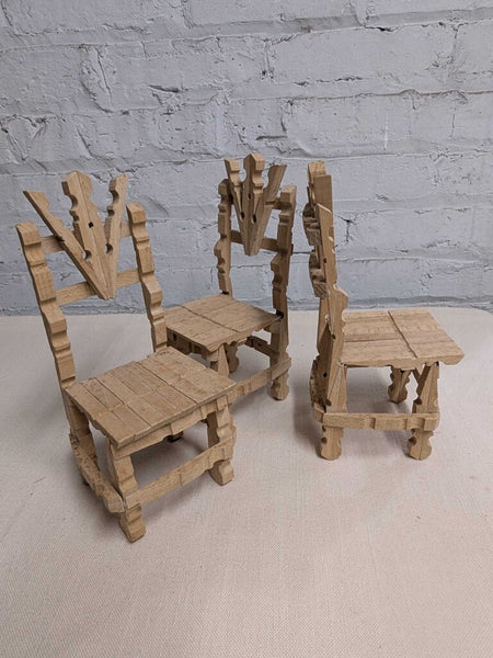 Folk Art/ Tamp Art Inspired Clothespin Chair Large LSBJ 3.26
