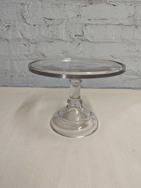 Vintage Bakery Glass Cake Stand 8.25"DIAx6.25"H LSBJ 3.26