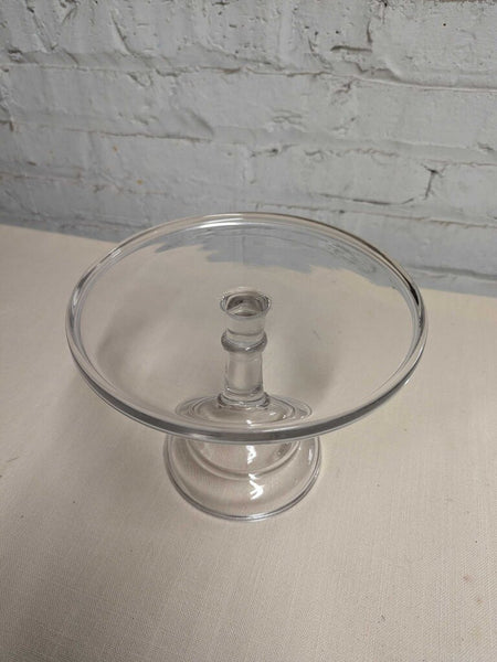 Vintage Bakery Glass Cake Stand 8.25"DIAx6.25"H LSBJ 3.26
