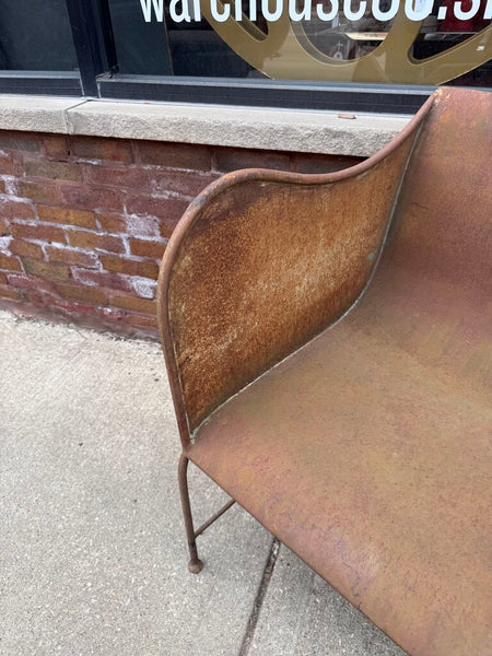 Sculptural metal chair, 32W 26D 32T