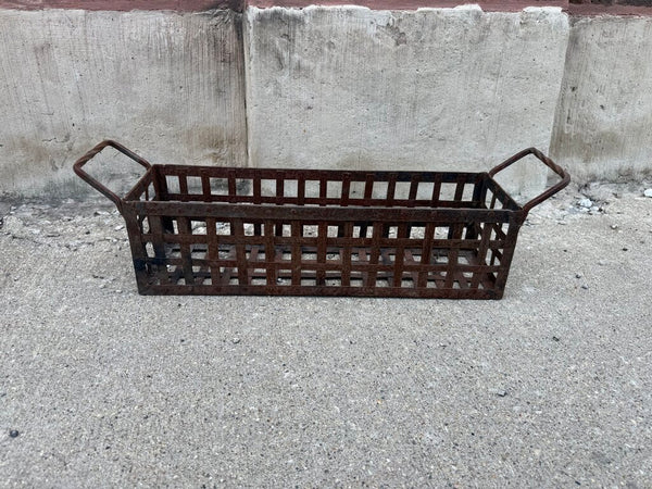 Long iron basket planter