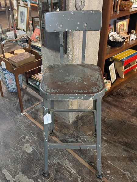 Industrial Metal Stool w/ Back LSBJ 3.26