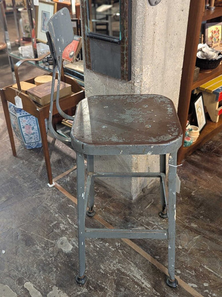 Industrial Metal Stool w/ Back LSBJ 3.26