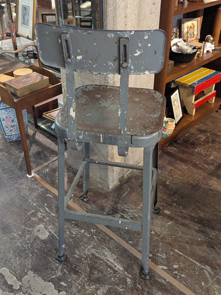 Industrial Metal Stool w/ Back LSBJ 3.26