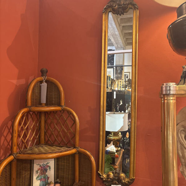 Tall narrow gilt accent mirror / 48 tall - 8 wide . In store pick up only