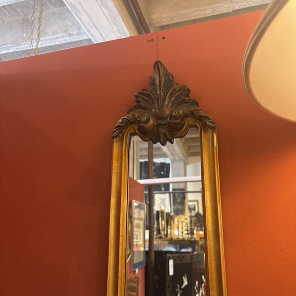Tall narrow gilt accent mirror / 48 tall - 8 wide . In store pick up only