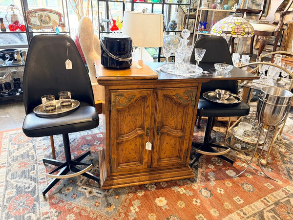Fantastic vintage Drexel rolling bar cart/server with drawer and storage-for pick up only approx 36x30x18 closed and 60w open