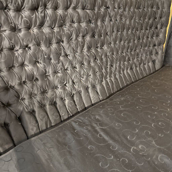 Gold Framed Tufted Couch 69L 41H 29D IN STORE PICKUP ONLY