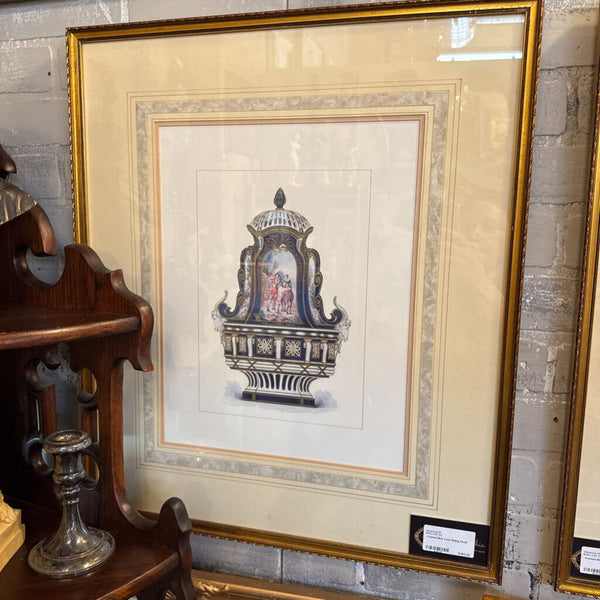 Framed Blue Vase Riding 21x24