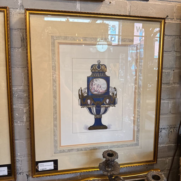 Framed Blue Vase Cherubs 21x24