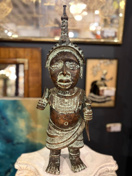 Antique Artifact- Bronze Oba from the Benin Kingdom